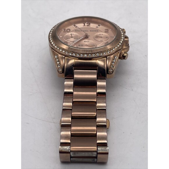 MICHAEL KORS BLAIR WOMENS WATCH MK5263 CHRONOGRAPH STAINLESS STEEL New Battery - Picture 5 of 13